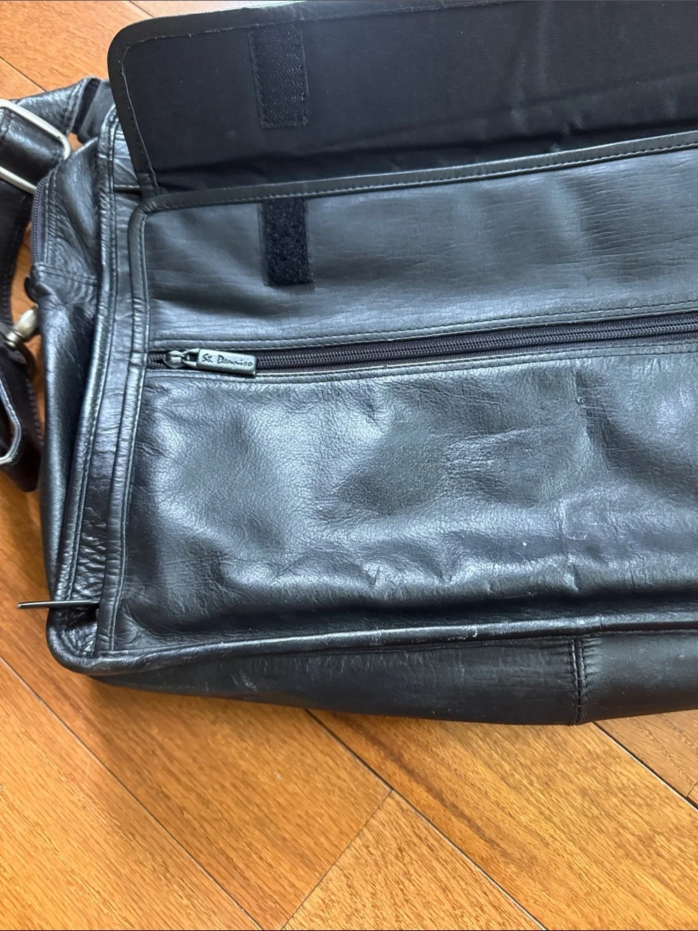 Black Leather Briefcase Shoulder Bag
